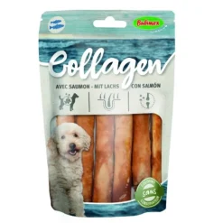 10 STICKS DE COLLAGENE SAUMON 13CM