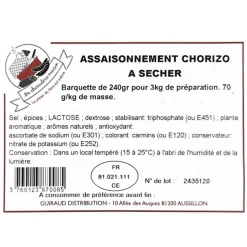 ASSAISONNEMENT CHORIZO SEC 240 G