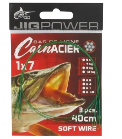 BAS DE LIGNE ACIER BOUCLE 7 B 40CM