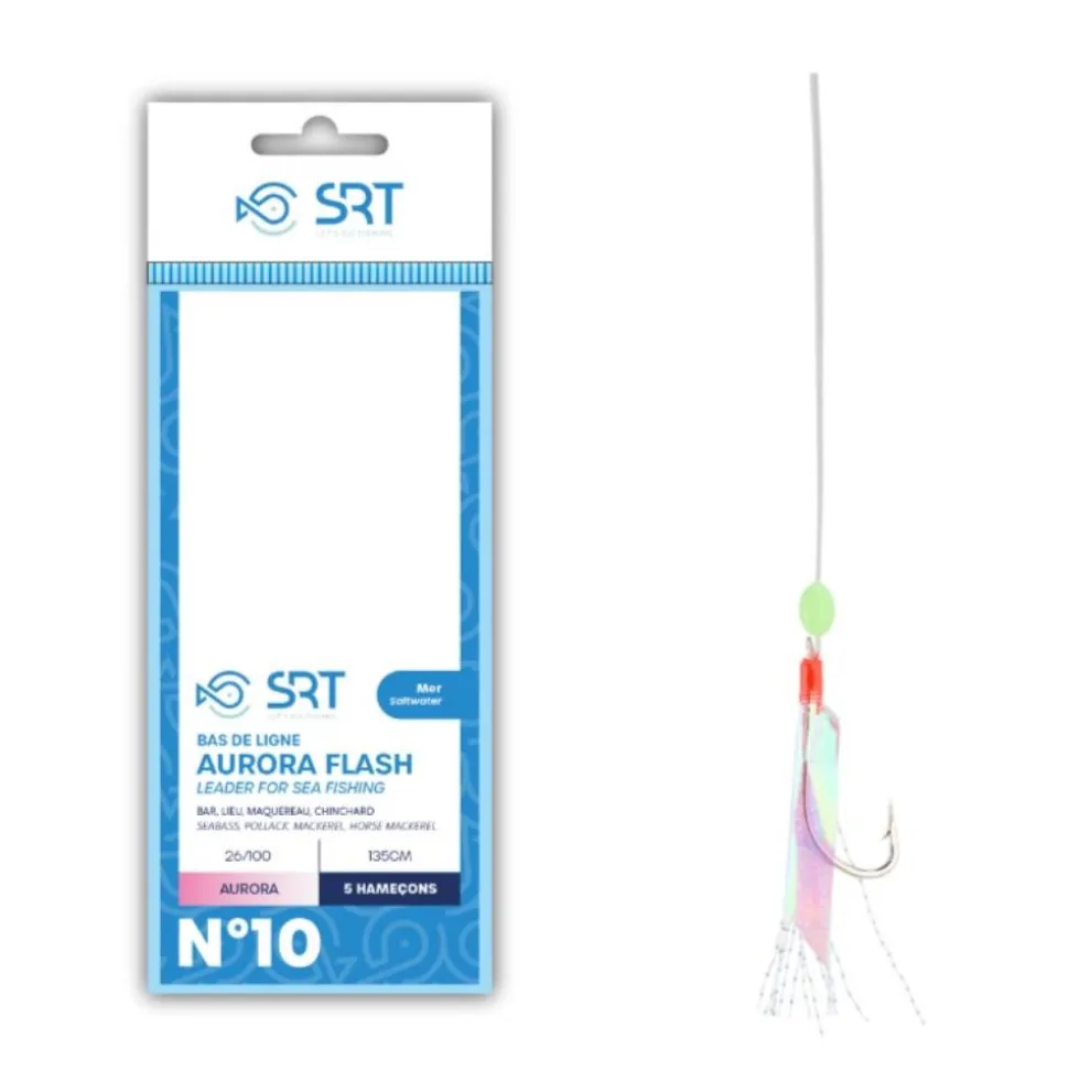 BAS DE LIGNE MER AURORA FLASH 5 HAMECONS