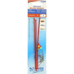BAS DE LIGNE MER BALAIS ROUGE 3 HAMECONS