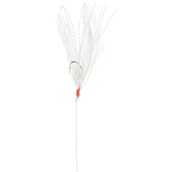 BAS DE LIGNE MER PLUMES BLANCHES 5 HAMECONS