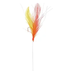 BAS DE LIGNE MER PLUMES ROUGES/JAUNES 5 HAMECONS