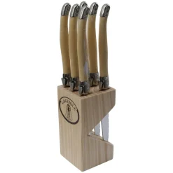 BLOC 6 COUTEAUX LAGUIOLE MANCHE CORNE B