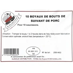 BOYAUX DE BOUTS DE SUIVANT DE PORC X10