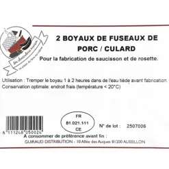 BOYAUX DE FUSEAUX DE PORC X2