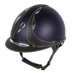 CASQUE D'EQUITATION GALAXY STANDARD BLEU/BRUN