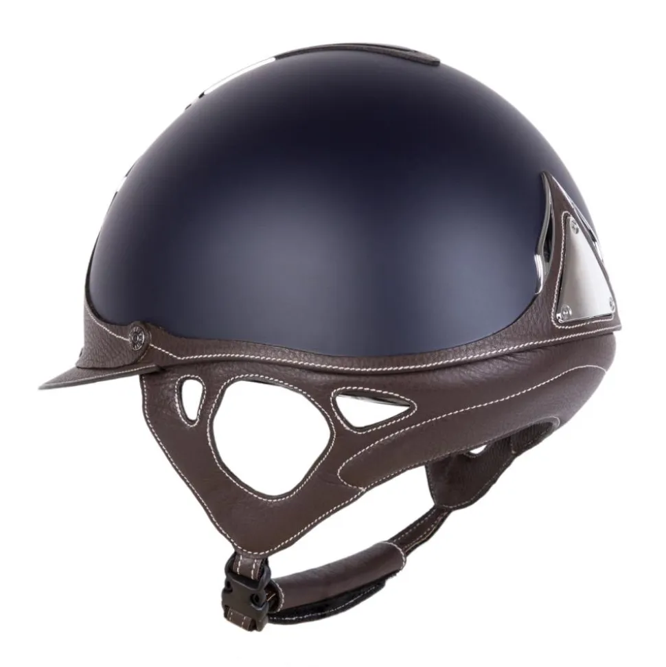 CASQUE D'EQUITATION GALAXY STANDARD BLEU/BRUN