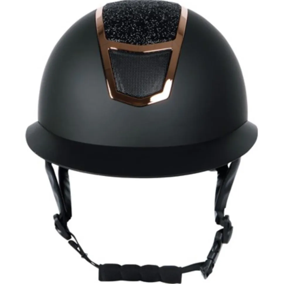 CASQUE D'EQUITATION MONT BLANC NOIR/ROSE GOLD