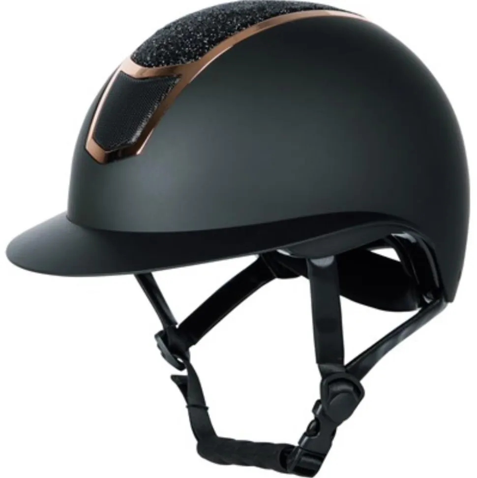 CASQUE D'EQUITATION MONT BLANC NOIR/ROSE GOLD