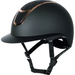 CASQUE D'EQUITATION MONT BLANC NOIR/ROSE GOLD