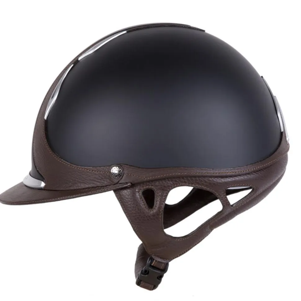 CASQUE D'EQUITATION REFERENCE STANDARD NOIR/BRUN