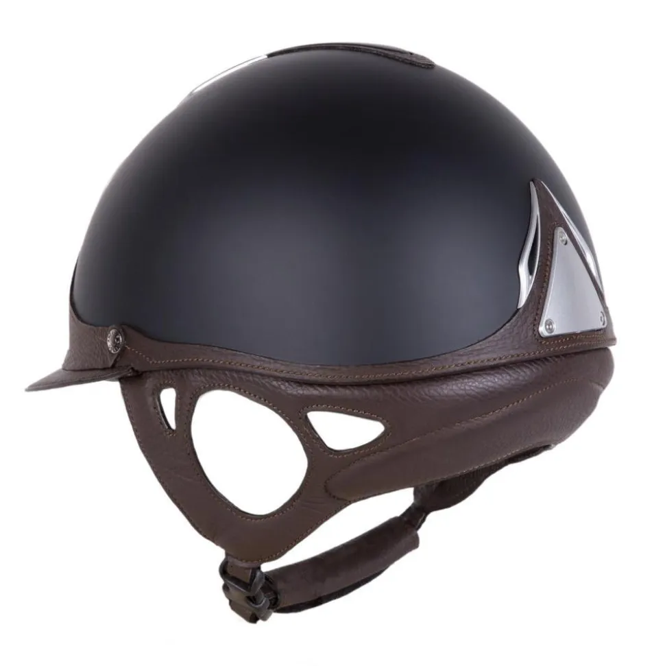 CASQUE D'EQUITATION REFERENCE STANDARD NOIR/BRUN