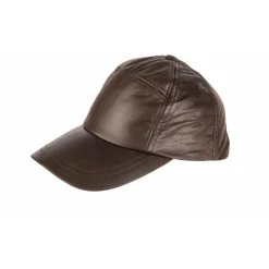 CASQUETTE EN CUIR MARRON