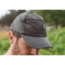 CASQUETTE EN CUIR MARRON