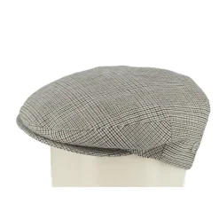 CASQUETTE PLATE TISSUS BEIGE