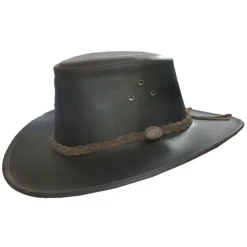 CHAPEAU CUIR BROWN