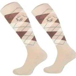 CHAUSSETTES A CARREAUX BEIGES
