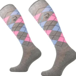 CHAUSSETTES A CARREAUX GRISES