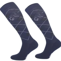 CHAUSSETTES A CARREAUX MARINES