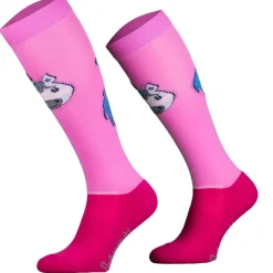 CHAUSSETTES FUN ROSE DESIGN LICORNE