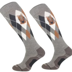 CHAUSSETTES HIVER DESIGN CHEVAL GRISES