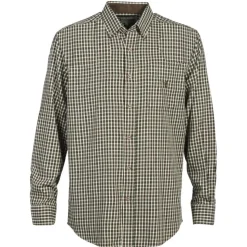 CHEMISE DE CHASSE ENFANT A CARREAUX MARRON VERT
