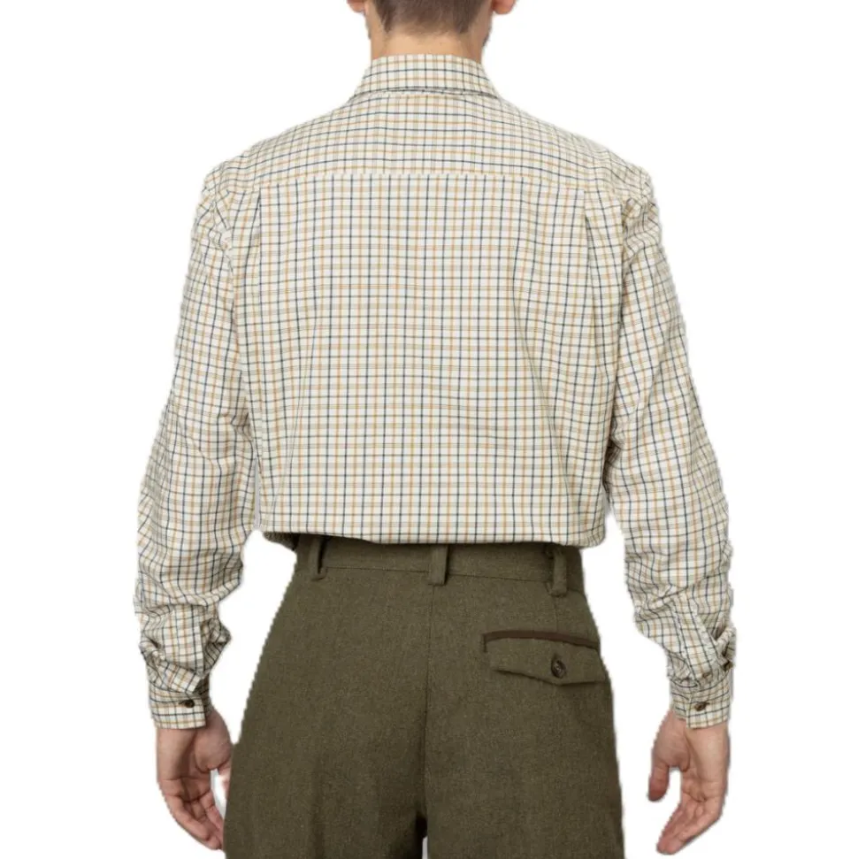 CHEMISE DE CHASSE HOMME OXFORD CLASSIC BLUE BROWN