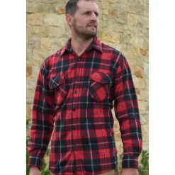 CHEMISE DE CHASSE HOMME POLAIRE ROUGE