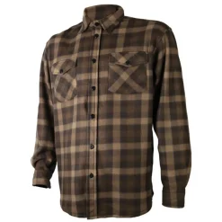 CHEMISE DE CHASSE HOMME POLAIRE MARRON