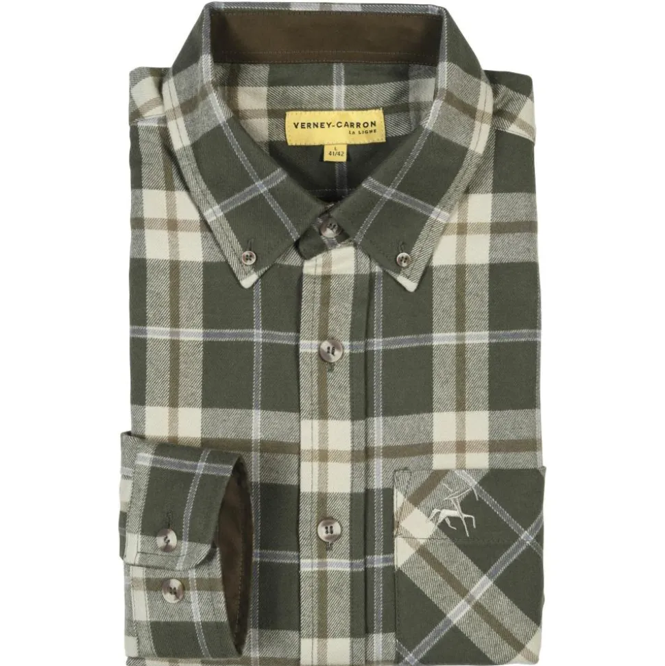 CHEMISE DE CHASSE HOMME SPANIEL CARREAUX KAKI