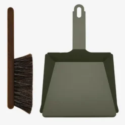 COFFRET PELLE & BALAYETTE VERT OLIVE
