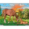 COLORIAGE JUMENT & POULAIN