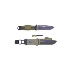 COUTEAU IGNITE NOIR & KAKI ALLUME FEU & CLIP CEINTURE
