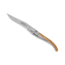 COUTEAU LAGUIOLE BOIS OLIVIER LAME ACIER