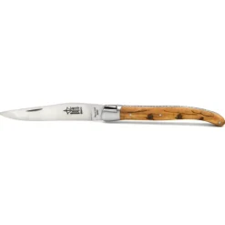 COUTEAU LAGUIOLE EN OLIVIER GRAVURE BECASSE