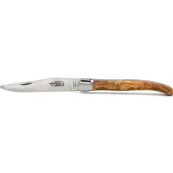 COUTEAU LAGUIOLE EN OLIVIER GRAVURE CERF