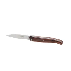 COUTEAU LE POCHE MANCHE BOIS DE VIOLETTE+ETUI EN CUIR