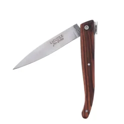 COUTEAU LE POCHE MANCHE BOIS DE VIOLETTE+ETUI EN CUIR