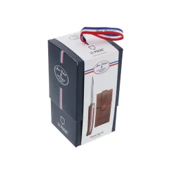 COUTEAU LE POCHE MANCHE BOIS DE VIOLETTE+ETUI EN CUIR