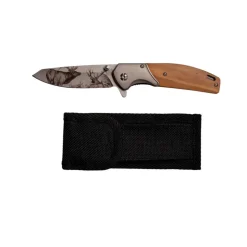 COUTEAU PLIANT LAME CERF +ETUI