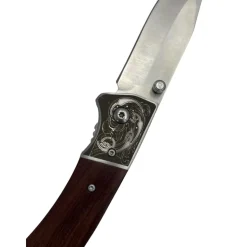 COUTEAU PLIANT MANCHE BOIS + ETUI