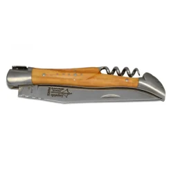 COUTEAU TIRE-BOUCHON LAGUIOLE EN OLIVIER