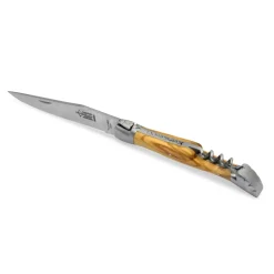 COUTEAU TIRE-BOUCHON LAGUIOLE ANTAN EN OLIVIER LAME 12CM