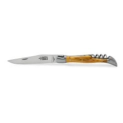 COUTEAU TIRE-BOUCHON LAGUIOLE ANTAN EN OLIVIER LAME 12CM
