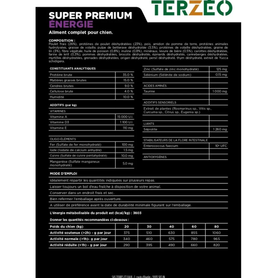 CROQUETTE SUPER PREMIUM ENERGIE 14KG