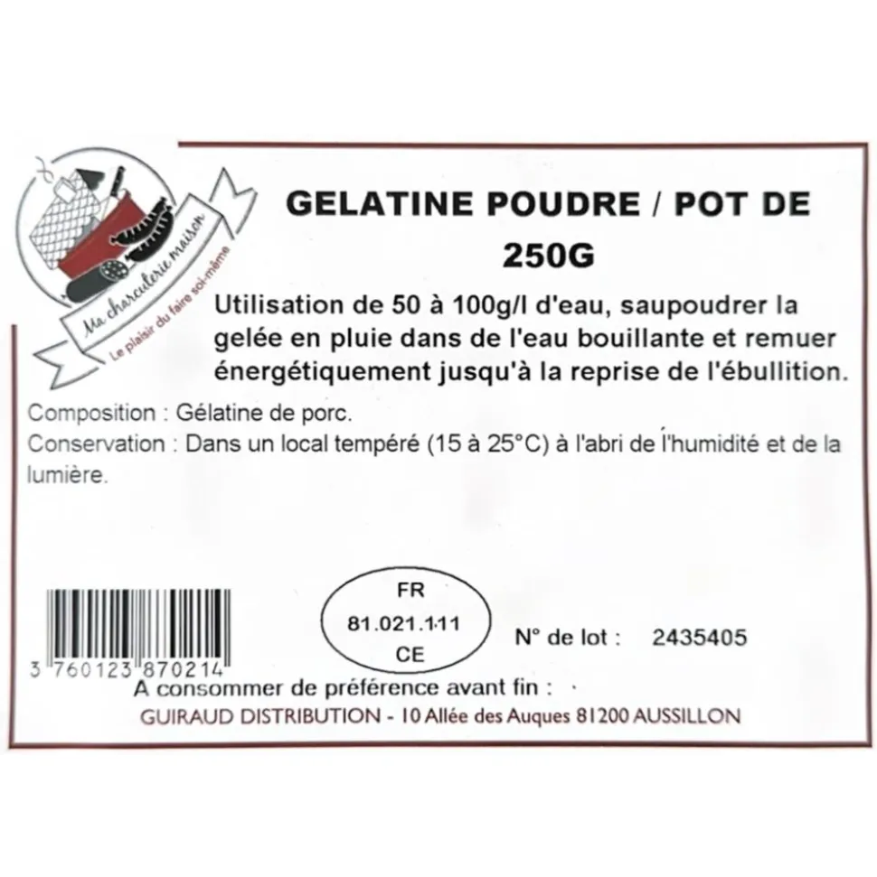 GELATINE AMBRE NEUTRE EN POUDRE