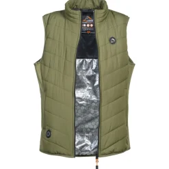 GILET DE CHASSE FEMME CHAUFFANT HYBRIDE KAKI