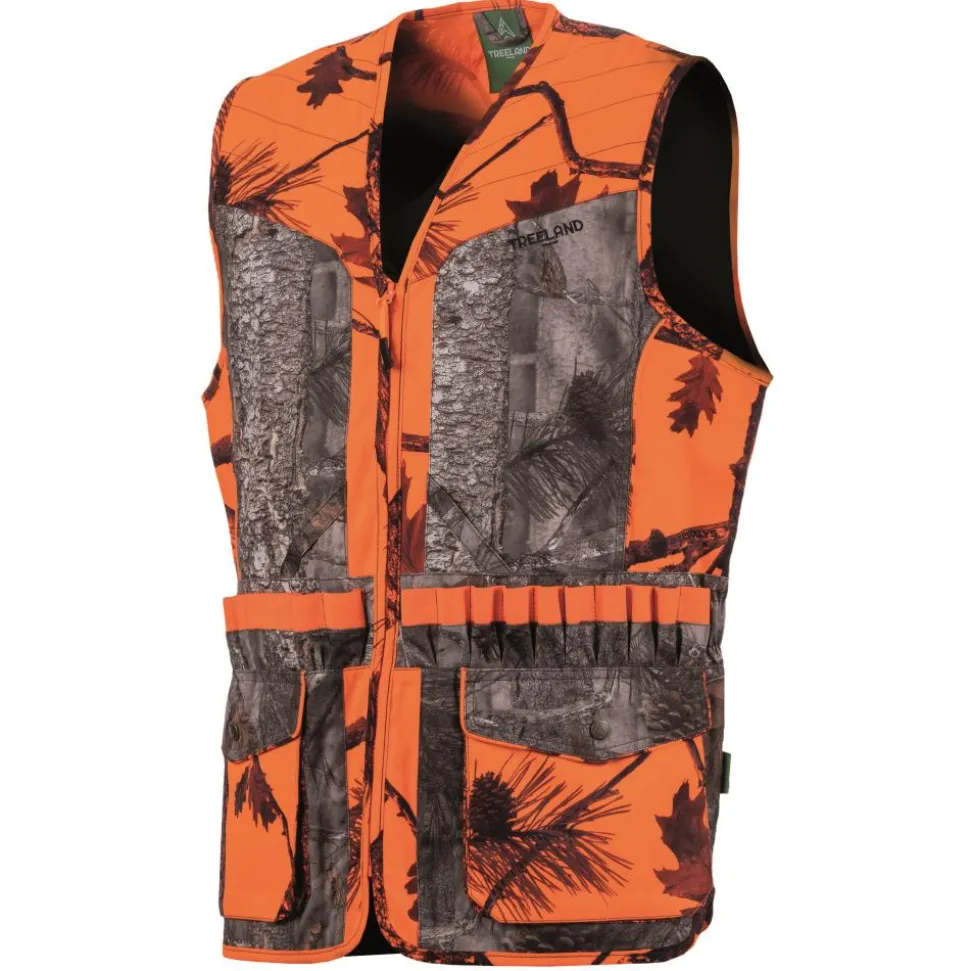 GILET FEMME CAMO ORANGE FOREST