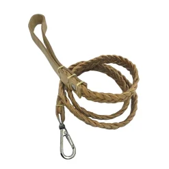 LAISSE TRESSEE 120CM COGNAC